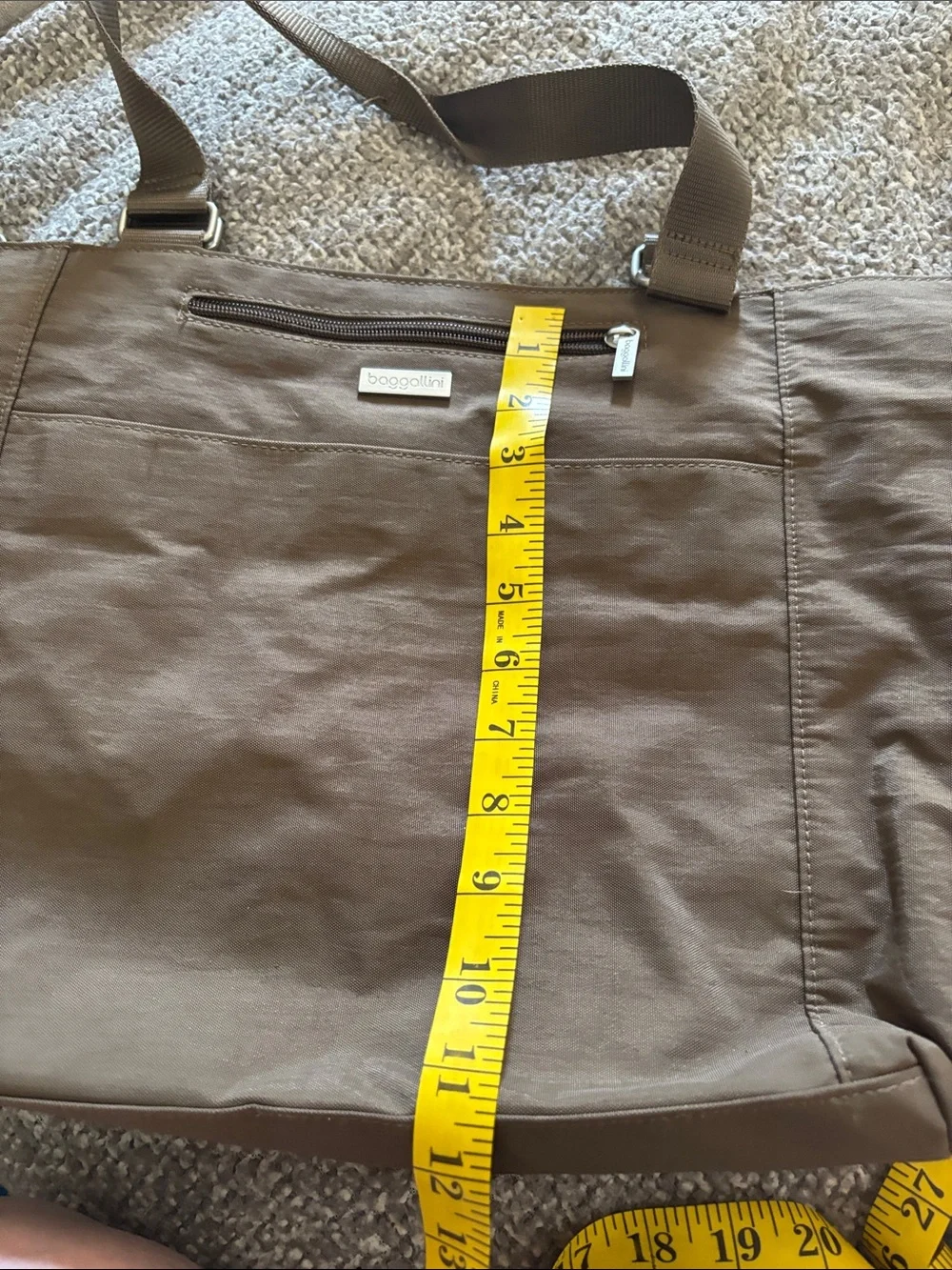 Bagallini Lightweight Brown Computer Tote Bag